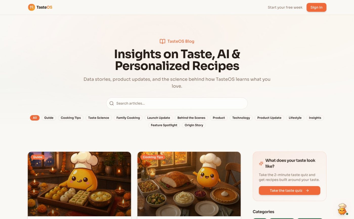TasteOS · tasteos.app/blog