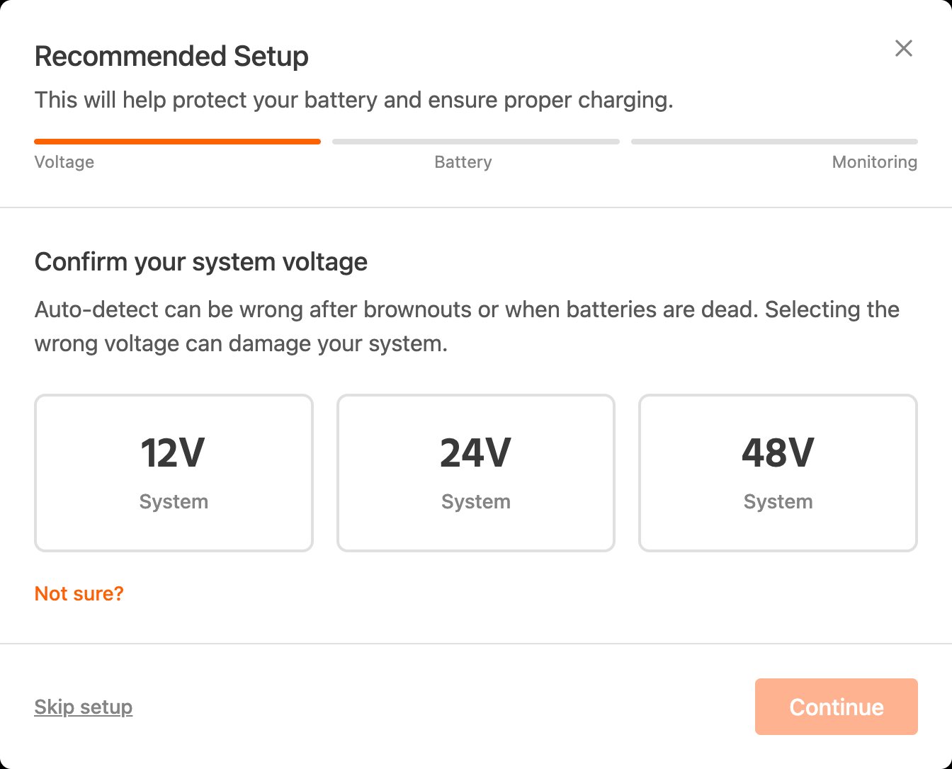 1 · Confirm system voltage