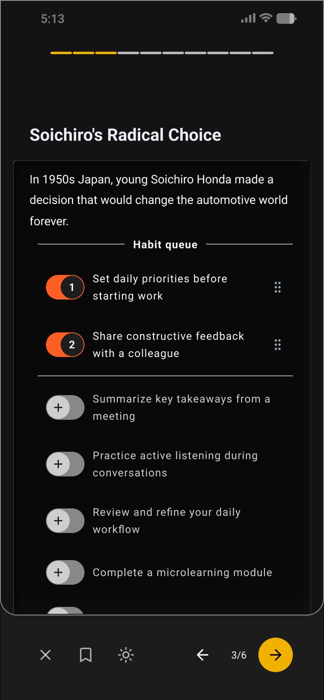 Habit queue, dark
